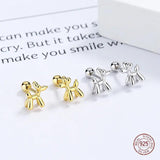 925 Silver Balloon Dog Stud Earrings Mini 14k Party Jewelry