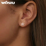 925 Silver Cherry Flower Stud Earrings Rainbow Butterfly Ear studs