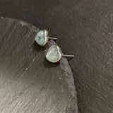 Natural Aquamarine 925 Silver Stud Earrings Women Jewelry Gift Green