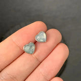 Natural Aquamarine 925 Silver Stud Earrings Women Jewelry Gift Green