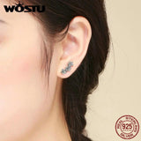 925 Sterling Silver Daisy Stud Earrings Clear CZ Flower Woman Earring