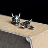 925 Silver Skeleton Prajna Stud Earrings Punk Style