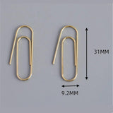 925 Sterling Silver Paper Clips Earrings for Women Party Jewelry