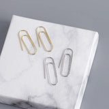 925 Sterling Silver Paper Clips Earrings for Women Party Jewelry