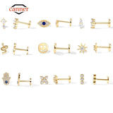 925 Silver CZ Stud Earrings for Women