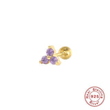 925 Silver Turquoise Diamond Stud Earrings Women Piercing
