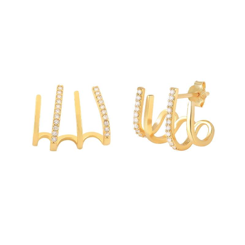 Zircon 925 Sterling Silver Earrings Studs for Women Cartilage Piercing