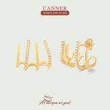 Zircon 925 Sterling Silver Earrings Studs for Women Cartilage Piercing