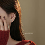 925 Silver Snowflake Stud Earrings Women High Christmas