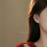 925 Silver Snowflake Stud Earrings Women High Christmas
