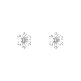 925 Silver Snowflake Stud Earrings Women High Christmas