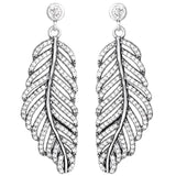 925 Silver Twist Of Faith Statement Feathers Marquise Rainbow Arcs Love Jewelry