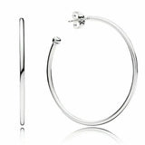 925 Silver Rose Heart Circle Hoop Earrings for Women