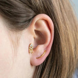 925 Silver Mini Triangle Diamond Tassel Earrings
