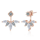925 Silver Zircon Horse Eye Stud Earrings for Women MEJ356