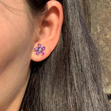 Amethyst 925 Silver Stud Earrings Peridot Jewelry