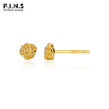 F.I.N.S Mini S925 Sterling Silver Stud Earrings Wrinkle Piercing Ear Jewelry