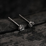 F.I.N.S Mini S925 Sterling Silver Stud Earrings Wrinkle Piercing Ear Jewelry