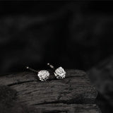 F.I.N.S Mini S925 Sterling Silver Stud Earrings Wrinkle Piercing Ear Jewelry