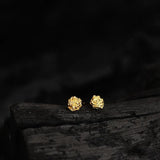 F.I.N.S Mini S925 Sterling Silver Stud Earrings Wrinkle Piercing Ear Jewelry