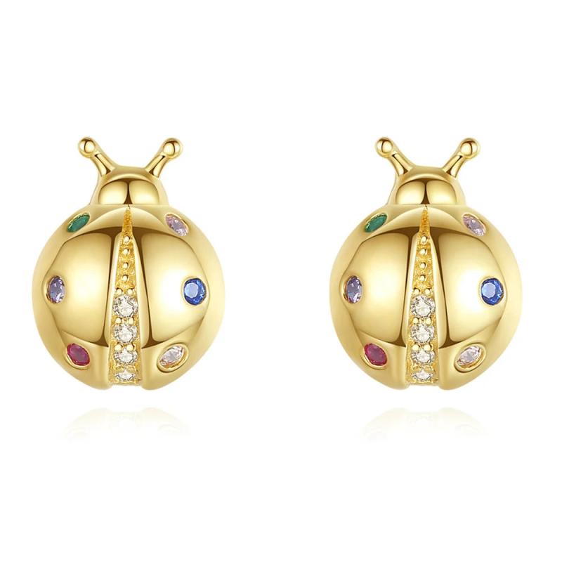 Monkton 925 Silver Rainbow CZ Stud Earrings Women Engagement Party Jewelry