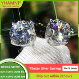 925 Silver Needle Zircon Earrings Crystal Stud Women Accessories Gift