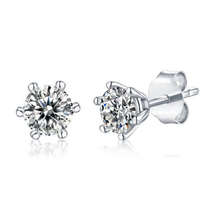 Moissanite Diamond Stud Earrings 0.5CTx2PCS 925 Sterling Silver