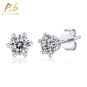 Moissanite Diamond Stud Earrings 0.5CTx2PCS 925 Sterling Silver