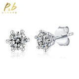 Moissanite Diamond Stud Earrings 0.5CTx2PCS 925 Sterling Silver