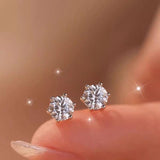 Moissanite Diamond Stud Earrings 0.5CTx2PCS 925 Sterling Silver