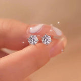 Moissanite Diamond Stud Earrings 0.5CTx2PCS 925 Sterling Silver