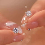 Moissanite Diamond Stud Earrings 0.5CTx2PCS 925 Sterling Silver