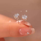 Moissanite Diamond Stud Earrings 0.5CTx2PCS 925 Sterling Silver