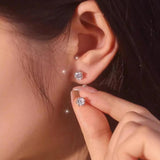 Moissanite Diamond Stud Earrings 0.5CTx2PCS 925 Sterling Silver