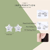 925 Sterling Silver Star CZ Stud Earrings for Women