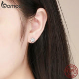 925 Sterling Silver Star CZ Stud Earrings for Women