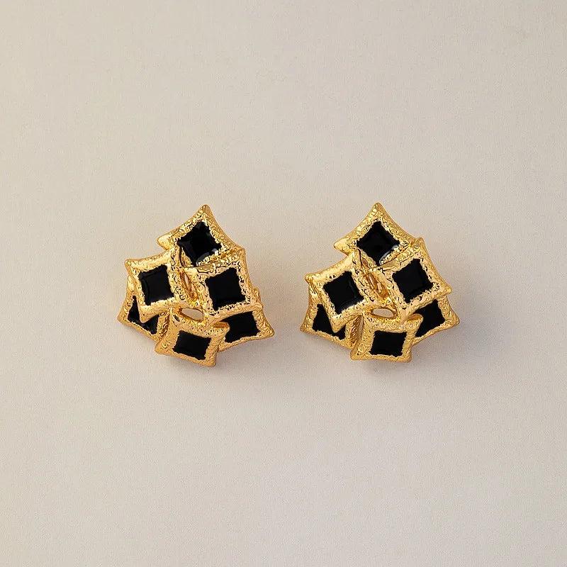 Bilandi 925 Silver Geometric Stud Earrings For Women