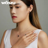 925 Silver Devil Heart Zircon Stud Earrings For Women