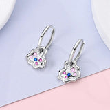 925 Silver Devil Eye Teardrop Coral Hoop Earrings
