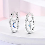 925 Silver Devil Eye Teardrop Coral Hoop Earrings