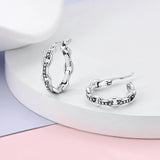 925 Silver Devil Eye Teardrop Coral Hoop Earrings