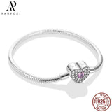 Butterfly Zircon Mosaic 925 Silver Bracelet DIY Jewelry Women's Charms Gift