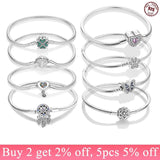Butterfly Zircon Mosaic 925 Silver Bracelet DIY Jewelry Women's Charms Gift