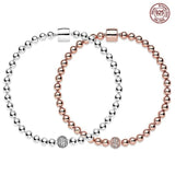 925 Silver Rose Snake Bone Bracelet Women's Charm Classic Party Gift