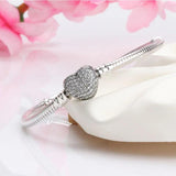 925 Silver Rose Snake Bone Bracelet Women's Charm Classic Party Gift