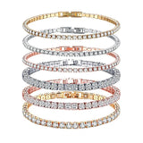 925 Silver Tennis Bracelet Hip Hop Zircon Jewelry