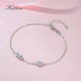 925 Silver Evil Eye Bracelet CZ Charm Infinity Bracelet Wedding Jewelry