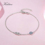 925 Silver Evil Eye Bracelet CZ Charm Infinity Bracelet Wedding Jewelry