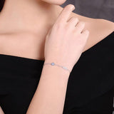 925 Silver Evil Eye Bracelet CZ Charm Infinity Bracelet Wedding Jewelry