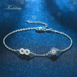 925 Silver Evil Eye Bracelet CZ Charm Infinity Bracelet Wedding Jewelry